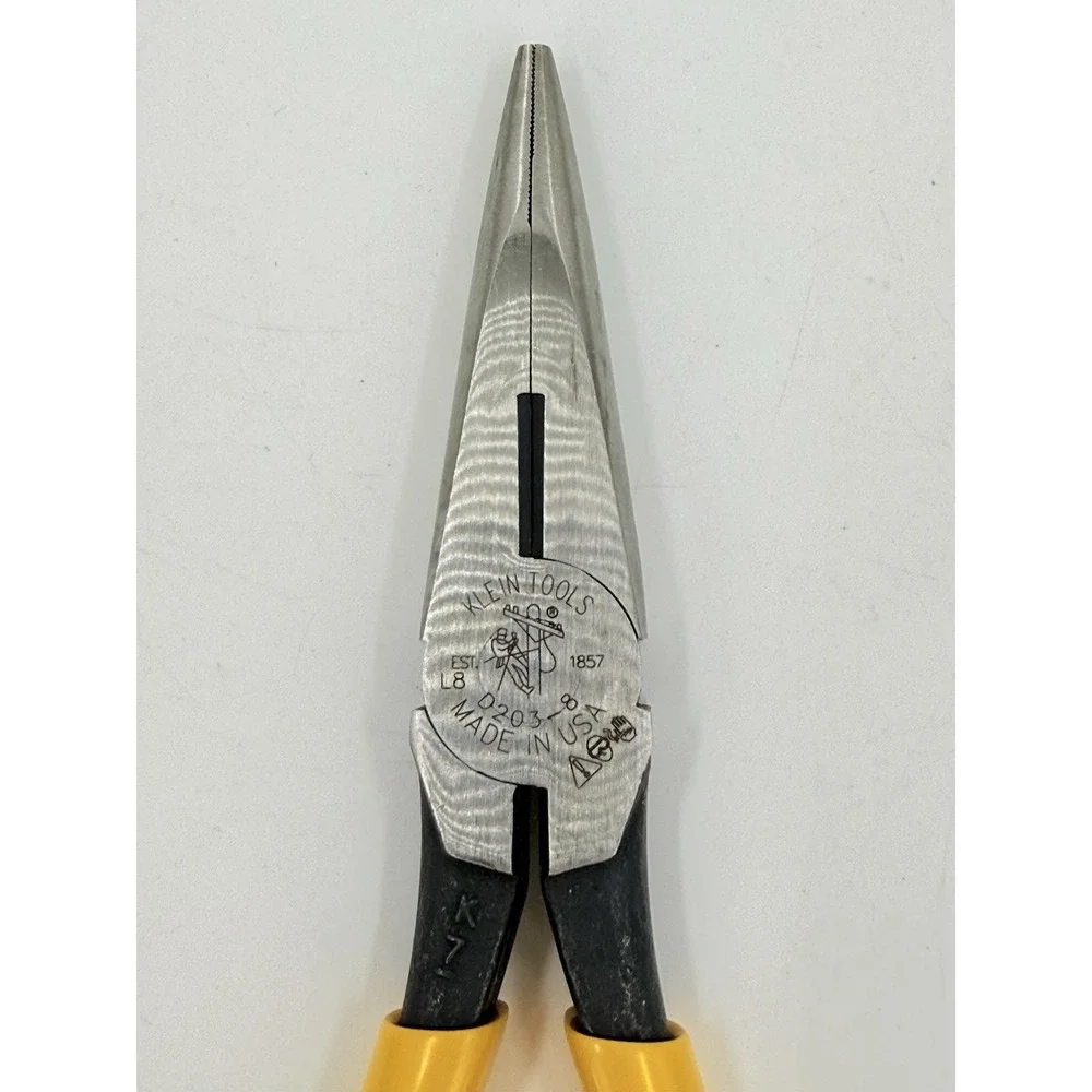 Klein‎ Tools D203-8 Heavy-Duty 8''  Long Nose Pliers Side Cutting USA Made NWOP